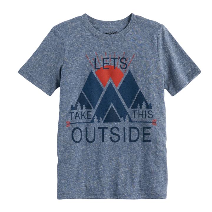 Boys 4-10 Jumping Beans&reg; Heathered Graphic Tee, Size: 8, Dark Blue