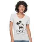 Disney's Mickey Mouse Juniors' High-low Graphic Tee, Teens, Size: Xs, White
