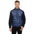 Men's Mountain And Isles Camo Mixed Media Hybrid Fleece Jacket, Size: Large, Blue (navy)
