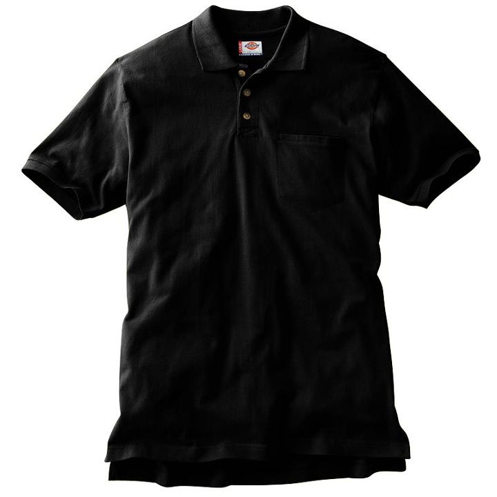 Men's Dickies Pique Polo, Size: Medium, Black