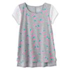 Girls 7-16 & Plus Size So&reg; Floral Lace Sleeve Tee, Girl's, Size: 14, Med Grey