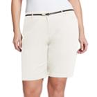 Plus Size Gloria Vanderbilt Anita Belted Twill Bermuda Shorts, Women's, Size: 16 W, Brown