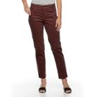 Women's Croft & Barrow&reg; Tummy-slimming Straight-leg Corduroy Pants, Size: 14 T/l, Dark Brown