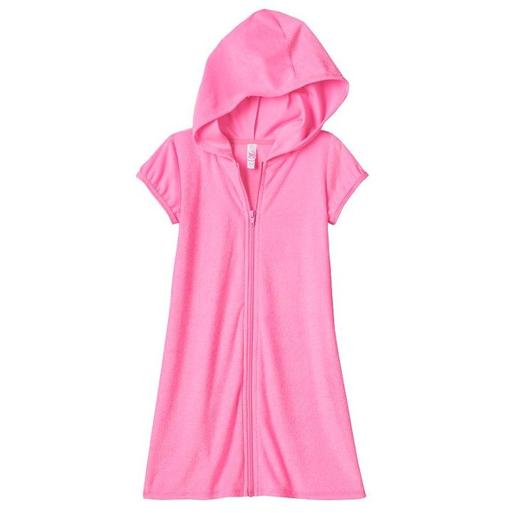 Girls 4-6x So&reg; French Terry Swim Cover-up, Girl's, Size: 6x, Pink