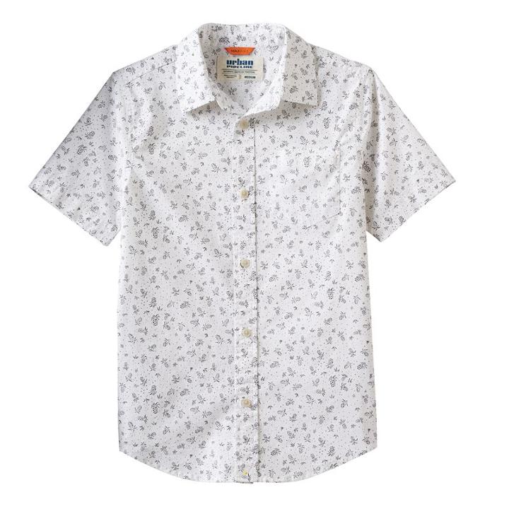 Boys 8-20 Urban Pipeline&reg; Printed Maxflex Button-down Shirt, Size: Small, White Oth