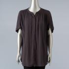 Women's Simply Vera Vera Wang Simply Separates Crinkle Top, Size: Xs, Grey