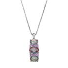 Sterling Silver Mystic Topaz & Amethyst 3-stone Pendant Necklace, Women's, Size: 18, Multicolor