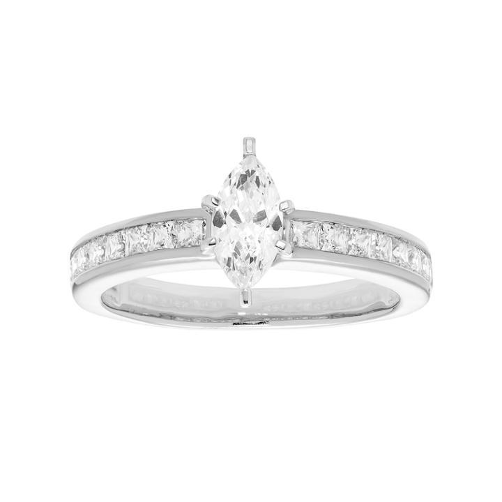 14k Gold Marquise Cut 1 Carat T.w. Igl Certified Diamond Engagement Ring, Women's, Size: 5.50, White