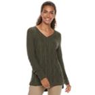 Women's Sonoma Goods For Life&trade; Trellis Cable-knit Sweater, Size: Medium, Dark Green