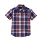 Boys 4-8 Carter's Woven Plaid Button-down Shirt, Size: 4/5, Navy Red