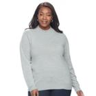 Plus Size Napa Valley Mockneck Sweater, Women's, Size: 3xl, Light Grey