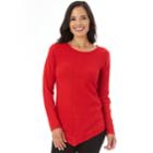 Women's Apt. 9&reg; Mitered Crewneck Sweater, Size: Xl, Red