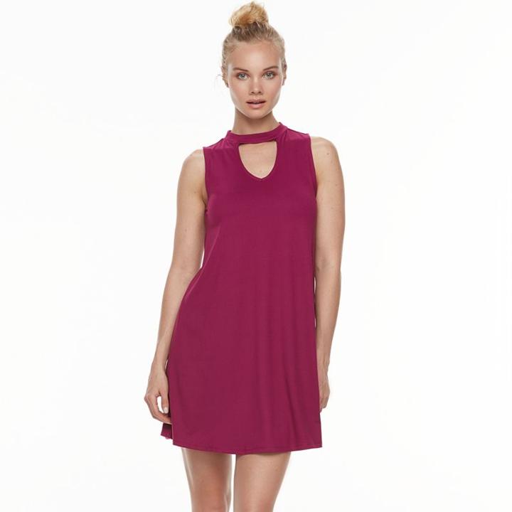 Juniors' Mudd&reg; Keyhole Swing Dress, Teens, Size: Large, Pink