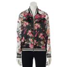Juniors' Love, Fire Floral Bomber Jacket, Girl's, Size: Xs, Ovrfl Oth