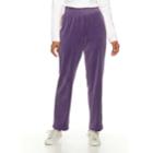 Women's Croft & Barrow&reg; Pull-on Velour Pant, Size: Large, Drk Purple