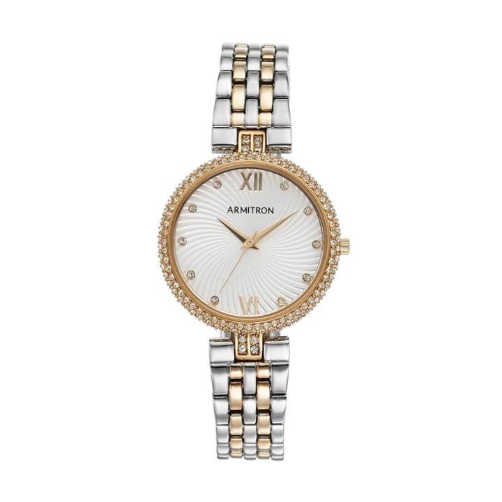 Armitron Women's Crystal Two Tone Watch - 75/5529svtt, Size: Medium, Multicolor