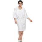Plus Size Maya Brooke Embellished Dress & Jacket Set, Women's, Size: 22 W, White