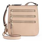 Apt. 9&reg; Robin Triple Zipper Crossbody Bag, Women's, Dark Beige