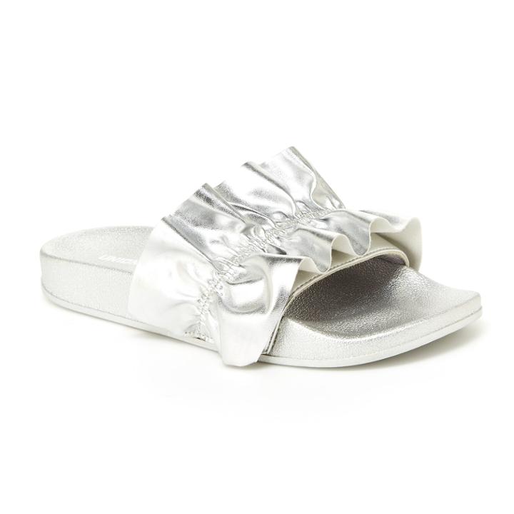 Unionbay Miraculous Women's Metallic Slide Sandals, Size: Medium (6), Grey