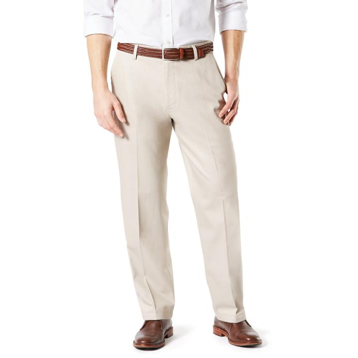 Men's Dockers&reg; Relaxed-fit Signature Khaki Lux Cotton Stretch Pants D4, Size: 38x32, Lt Beige