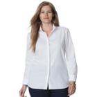 Plus Size Chaps No-iron Broadcloth Shirt, Women's, Size: 2xl, White