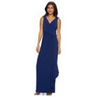 Women's Chaps Surplice Drape-front Full-length Dress, Size: 2, Blue