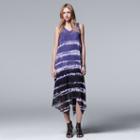 Women's Simply Vera Vera Wang Chiffon Handkerchief Shift Dress, Size: Small, Med Purple