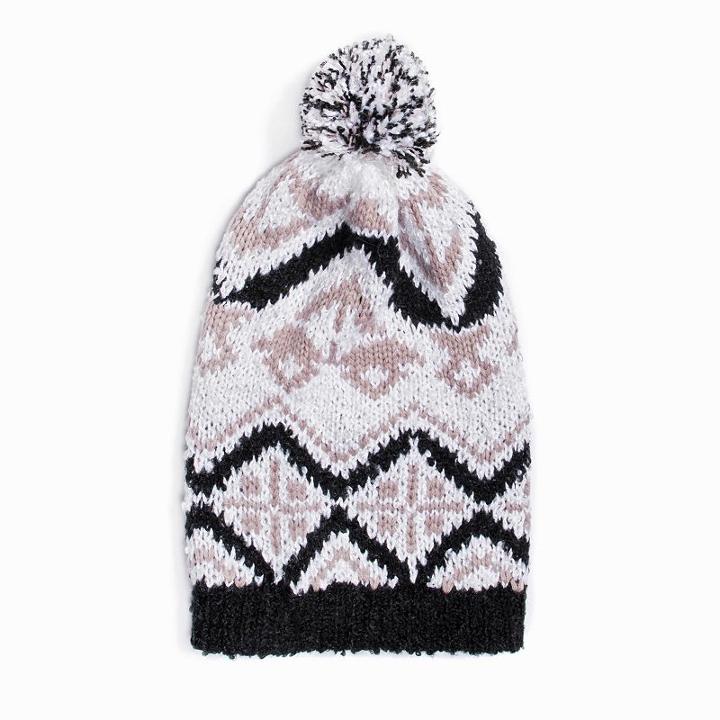 Women's Muk Luks Slouchy Pom-pom Beanie, Size: Fits Most, White Oth