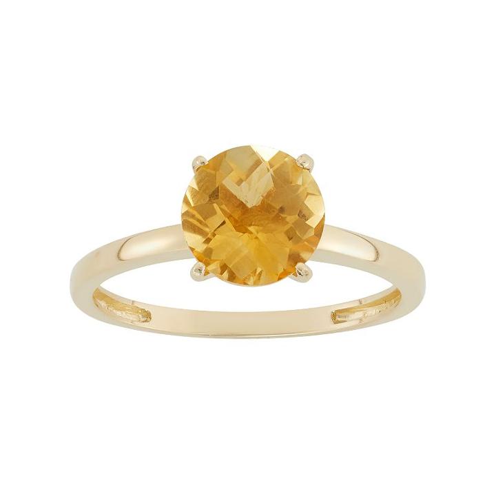 Citrine 10k Gold Ring, Women's, Size: 8, Orange