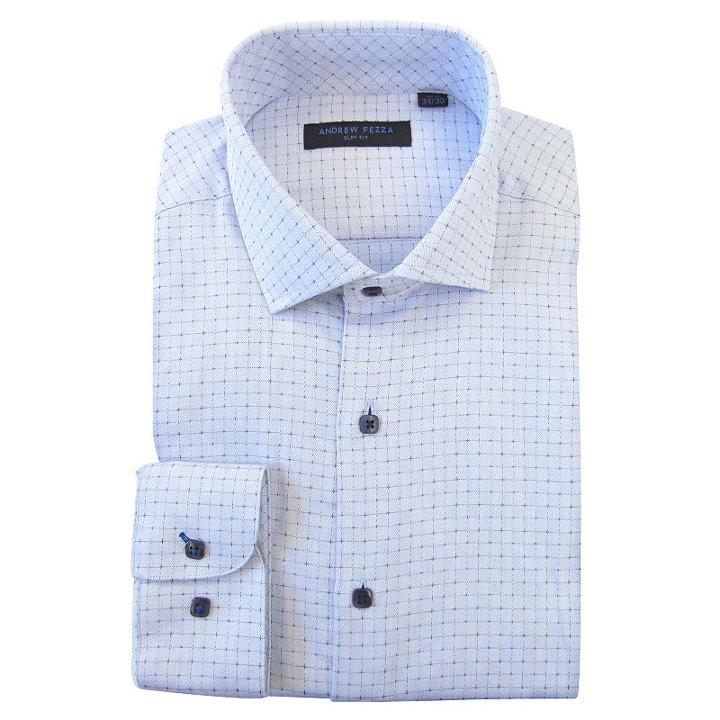 Men's Andrew Fezza Slim-fit Comfort Flex Collar Dress Shirt, Size: 18, Light Blue