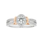 Boston Bay Diamonds Two Tone 14k Gold 3/4 Carat T.w. Igl Certified Diamond Halo Engagement Ring, Women's, Size: 6.50, White