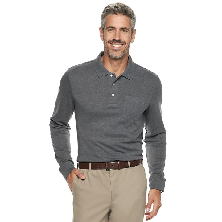 Men's Croft & Barrow&reg; Classic-fit Easy-care Interlock Polo, Size: Xl, Dark Grey