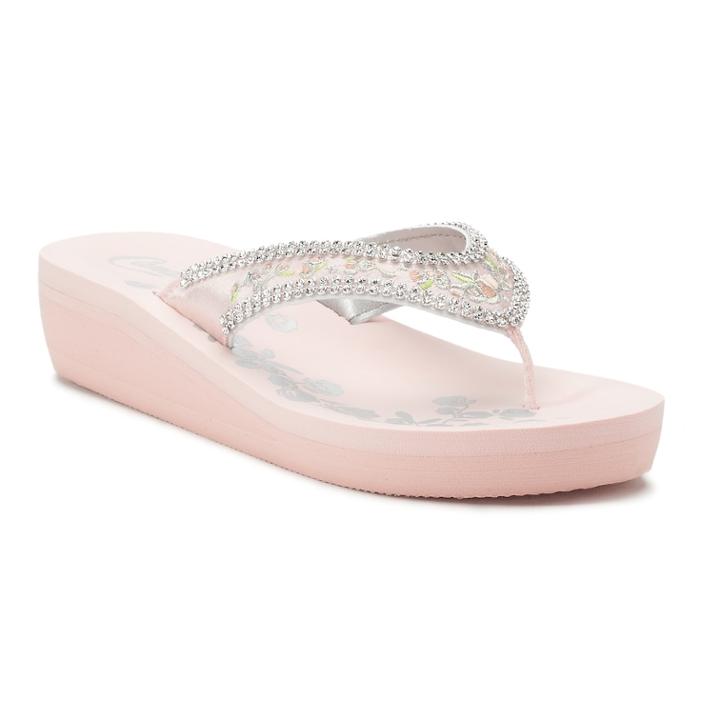 Women's Candie's&reg; Delilah Wedge Sandals, Size: Large, Light Pink