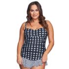 Plus Size Mazu Swim Hip Minimizer Shirred Skater Swimdress, Women's, Size: 22 W, Black