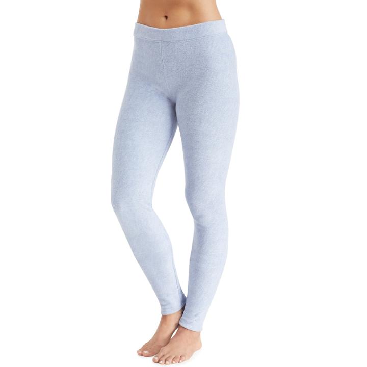 Women's Cuddl Duds Stretch Fleece Leggings, Size: Xlrg Av/rg, Med Blue