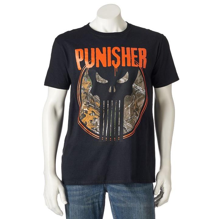 Men's Marvel The Punisher Realtree Tee, Size: Xxl, Black