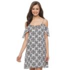 Juniors' Trixxi Lace-up Off Shoulder Shift Dress, Girl's, Size: Large, Natural