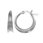 Primrose Sterling Silver Concave Hoop Earrings, Women's, Grey