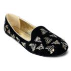 Olivia Miller Beacon Women's Sequin Bumble Bee Smoking Flats, Size: 8, Black