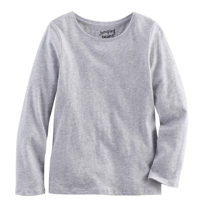 Baby Girl Jumping Beans&reg; Long-sleeved Tee, Size: 6 Months, Light Grey