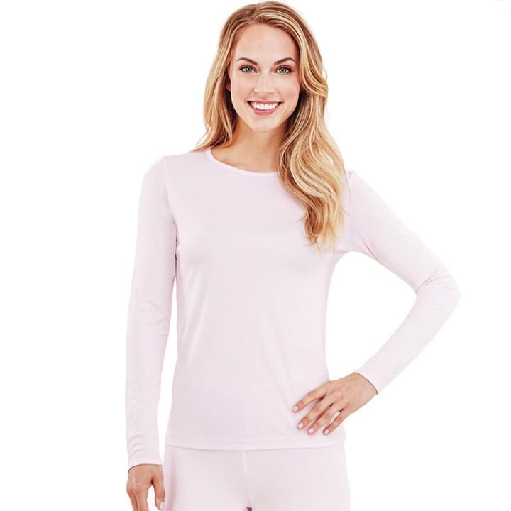 Women's Cuddl Duds Climatesmart Crewneck Top, Size: Regular, Pink Other