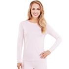 Women's Cuddl Duds Climatesmart Crewneck Top, Size: Regular, Pink Other