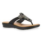 Easy Street Begem Women's Jeweled Sandals, Size: 6.5 Wide, Black