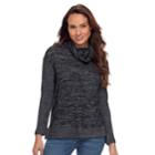 Petite Sonoma Goods For Life&trade; Cowlneck Sweater, Women's, Size: M Petite, Black