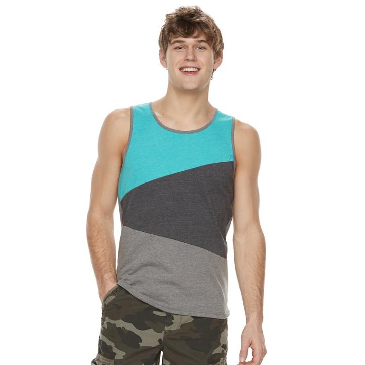 Men's Urban Pipeline&reg; Colorblock Tank, Size: Xl, Turquoise/blue (turq/aqua)