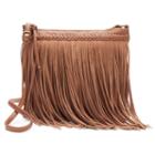 Mudd&reg; Braided Fringe Crossbody Bag, Women's, Red/coppr (rust/coppr)