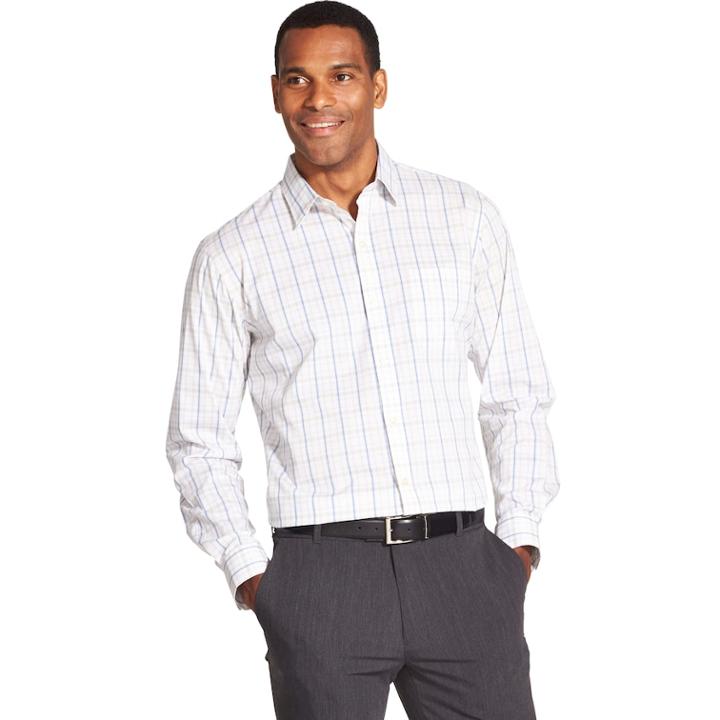 Men's Van Heusen Traveler Classic-fit Non-iron Stretch Button-down Shirt, Size: Small, White