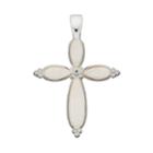 Wearable Art Simulated Mother-of-pearl Cross Pendant, Women's, White