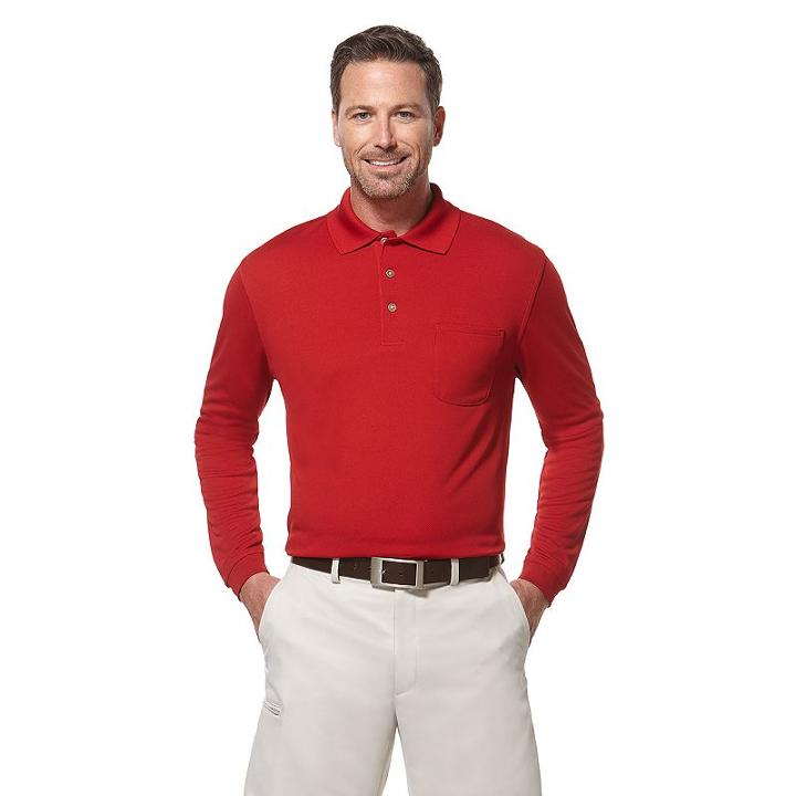 Grand Slam, Men's Classic-fit Pocket Airflow Performance Golf Polo, Size: Small, Dark Red