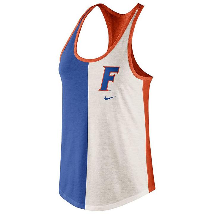 Women's Nike Florida Gators Divide Racerback Tank Top, Size: Large, Natural